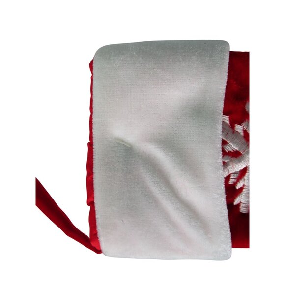 Small Decorative Velvet Christmas Stockings Embroidered Snowflake GUC Three - Picture 9 of 16